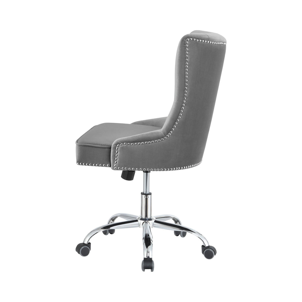 Gray and Silver Office Chair with Casters D233