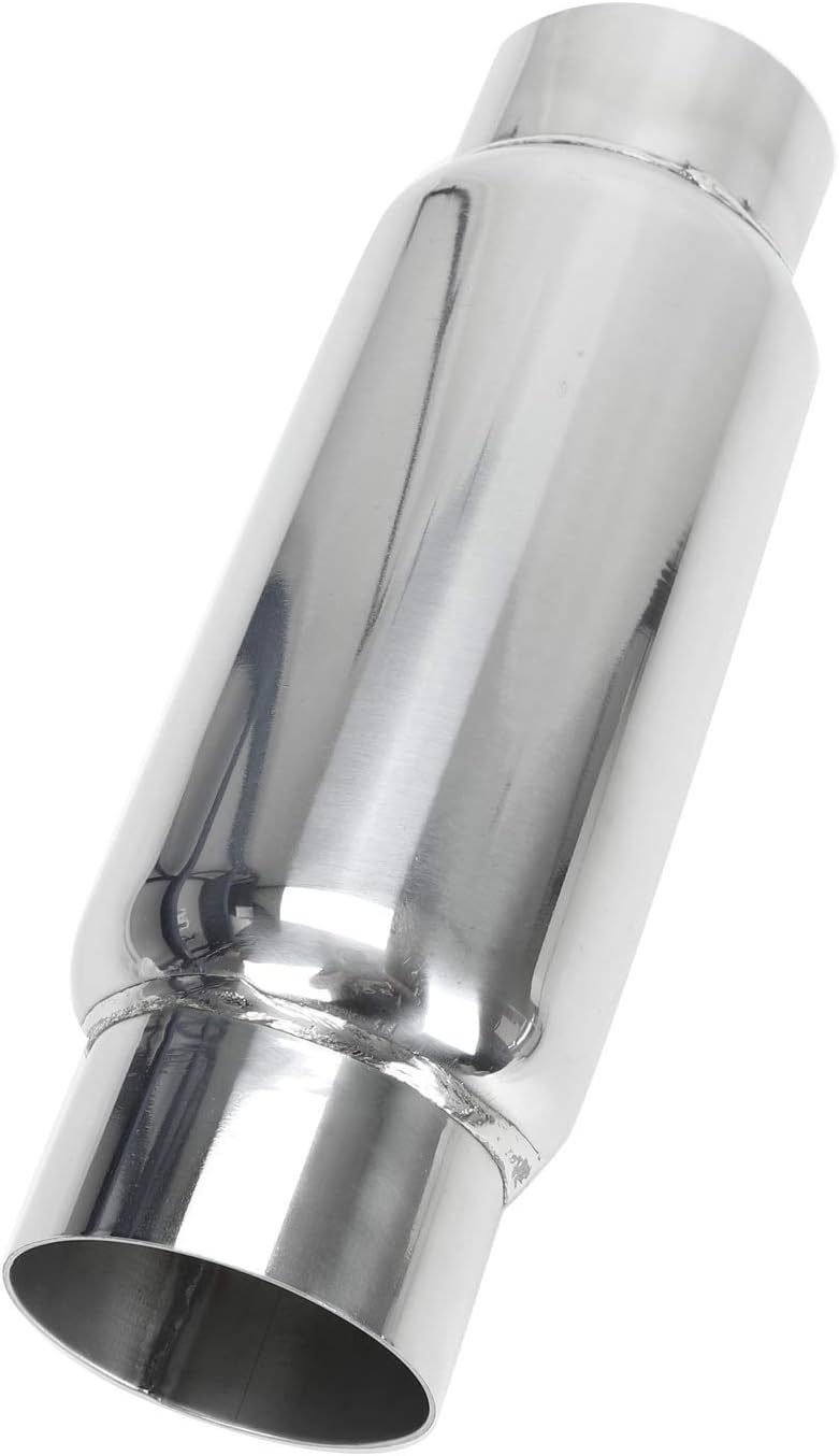 3" Inlet 3" Outlet Stainless Steel Exhaust Muffler Resonator, 12" Overall Length, Pack of 2 M665