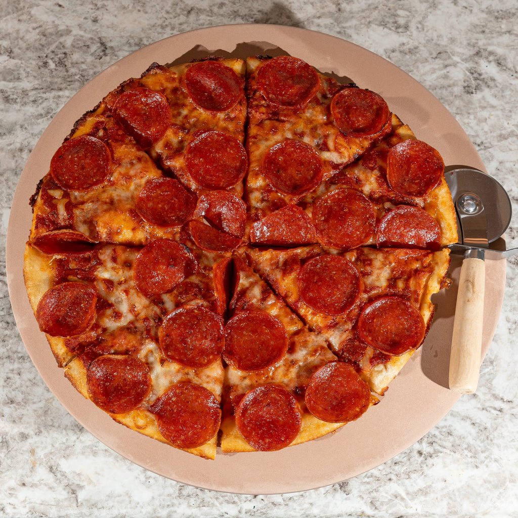 15-inch Pizza Stone with Pizza Cutter and Serving Rack C616664