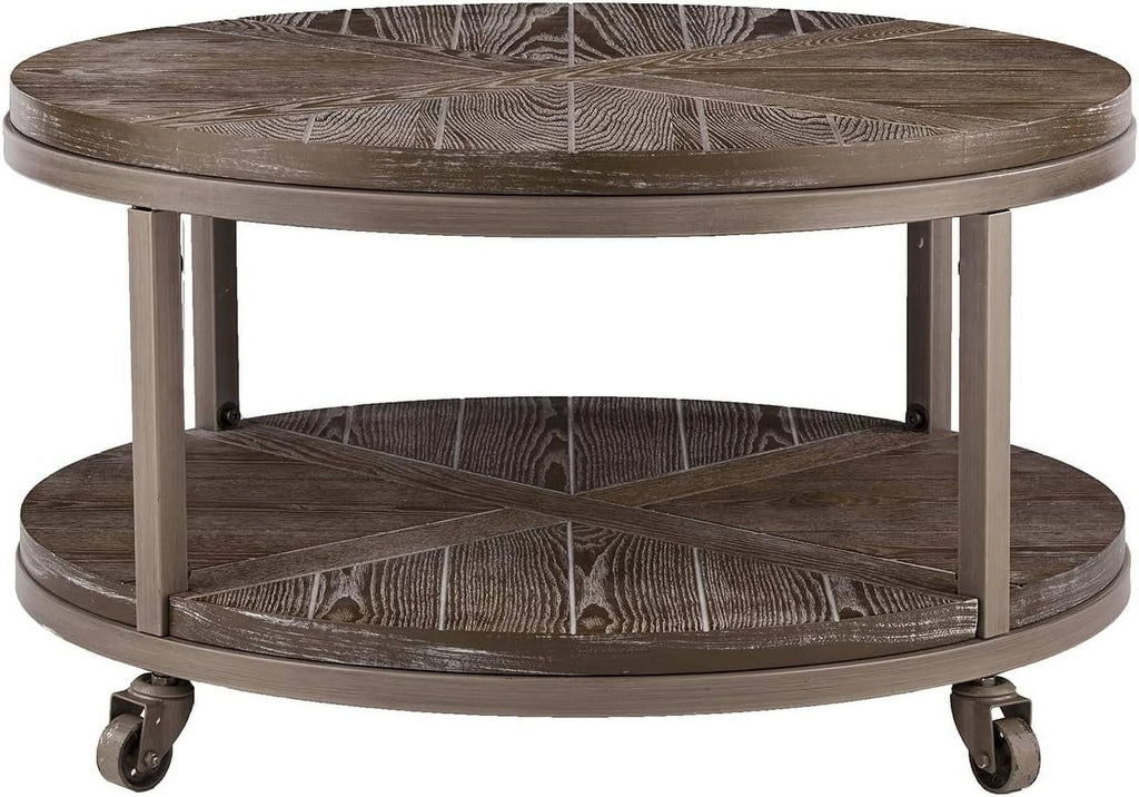 Round Industrial Coffee Table F215586