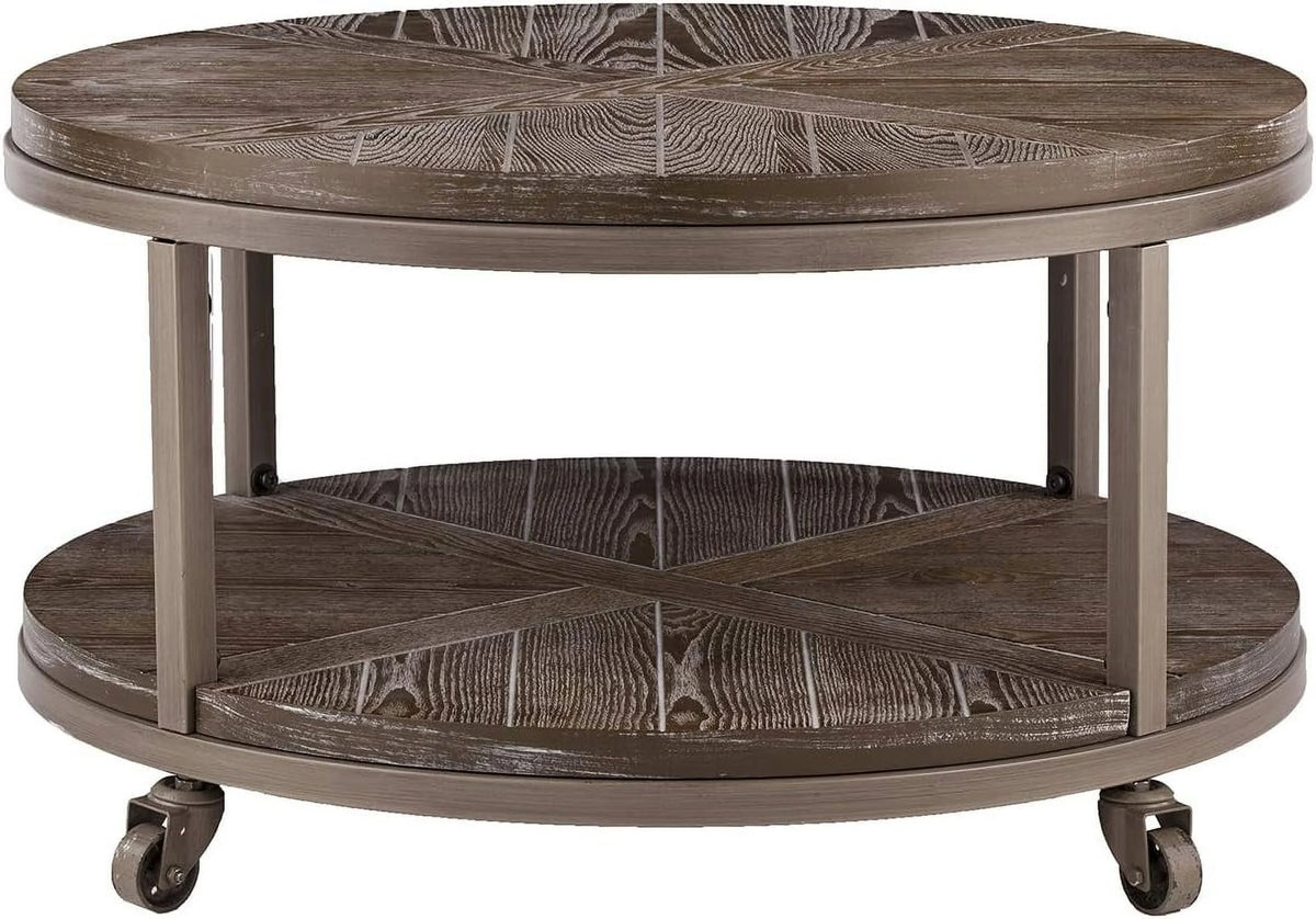 Round Industrial Coffee Table F215586