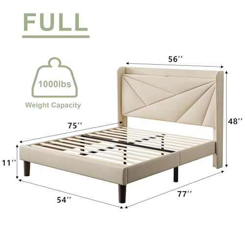 Black Queen Size Linen Upholstered Platform Bed Frame with Storage Headboard M145