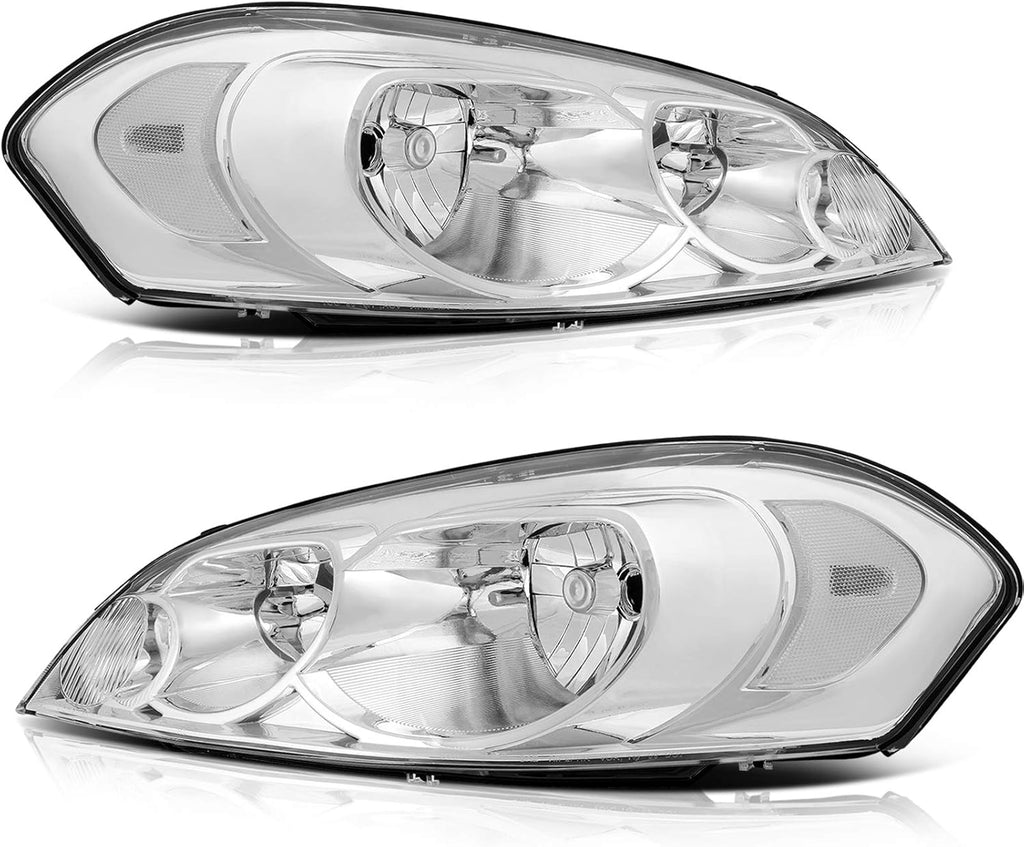 Chrome Housing Amber Reflector Clear Lens Headlight Assembly Y164148