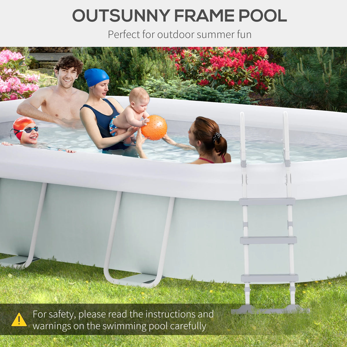 Brown Semi-Inflatable Frame Swimming Pool S94707