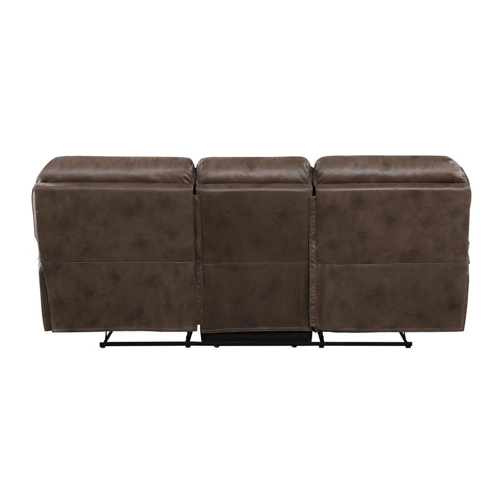 Brown Microfiber Double Reclining Sofa B552