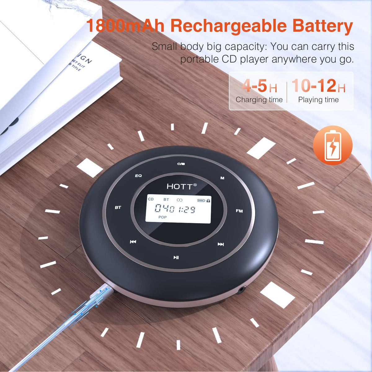 Portable CD Player with Bluetooth and FM Transmitter X850622