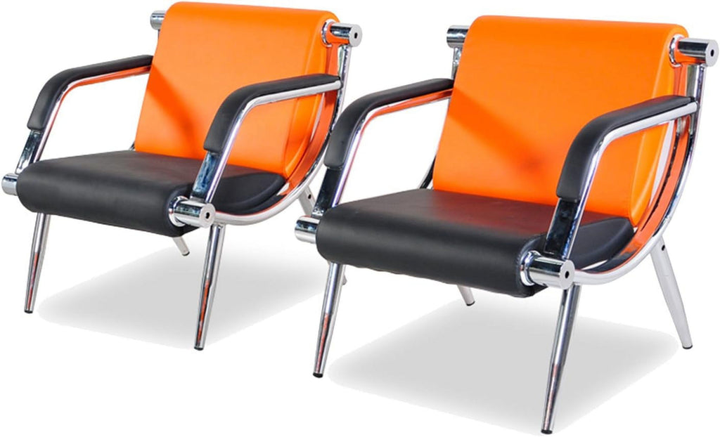 Orange And Black PU Leather Reception Chair T286