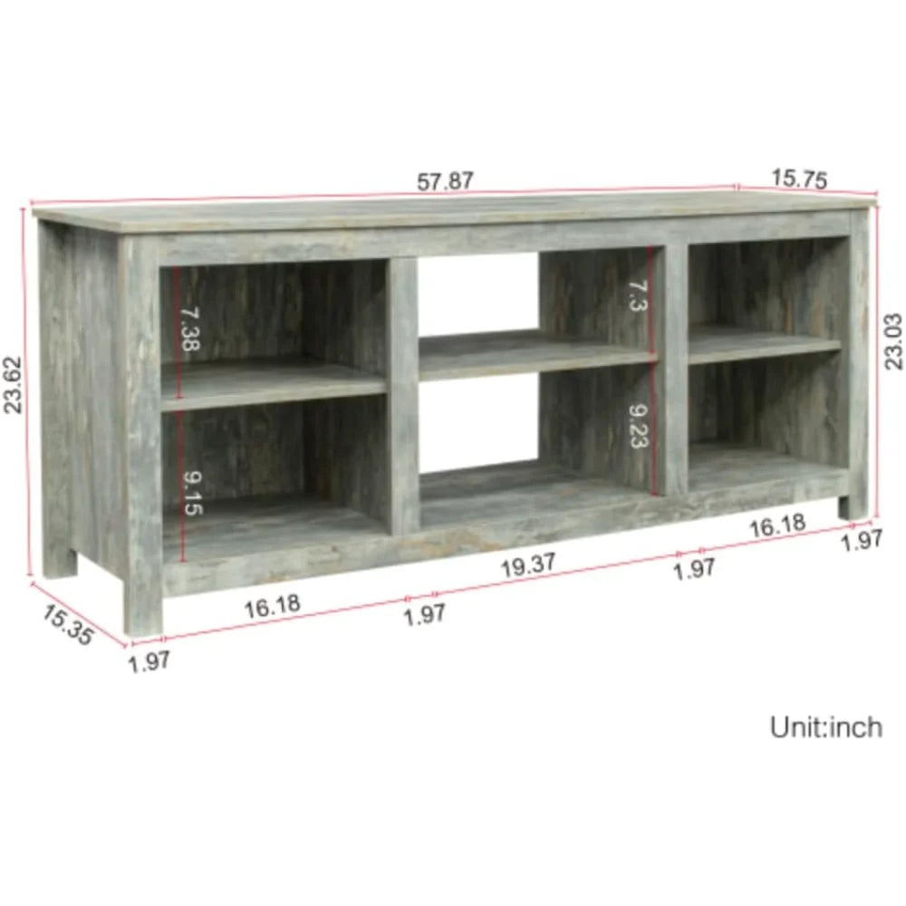 TV Station Furniture with 4 Storage Compartments and 1 Storage Cabinet E7299