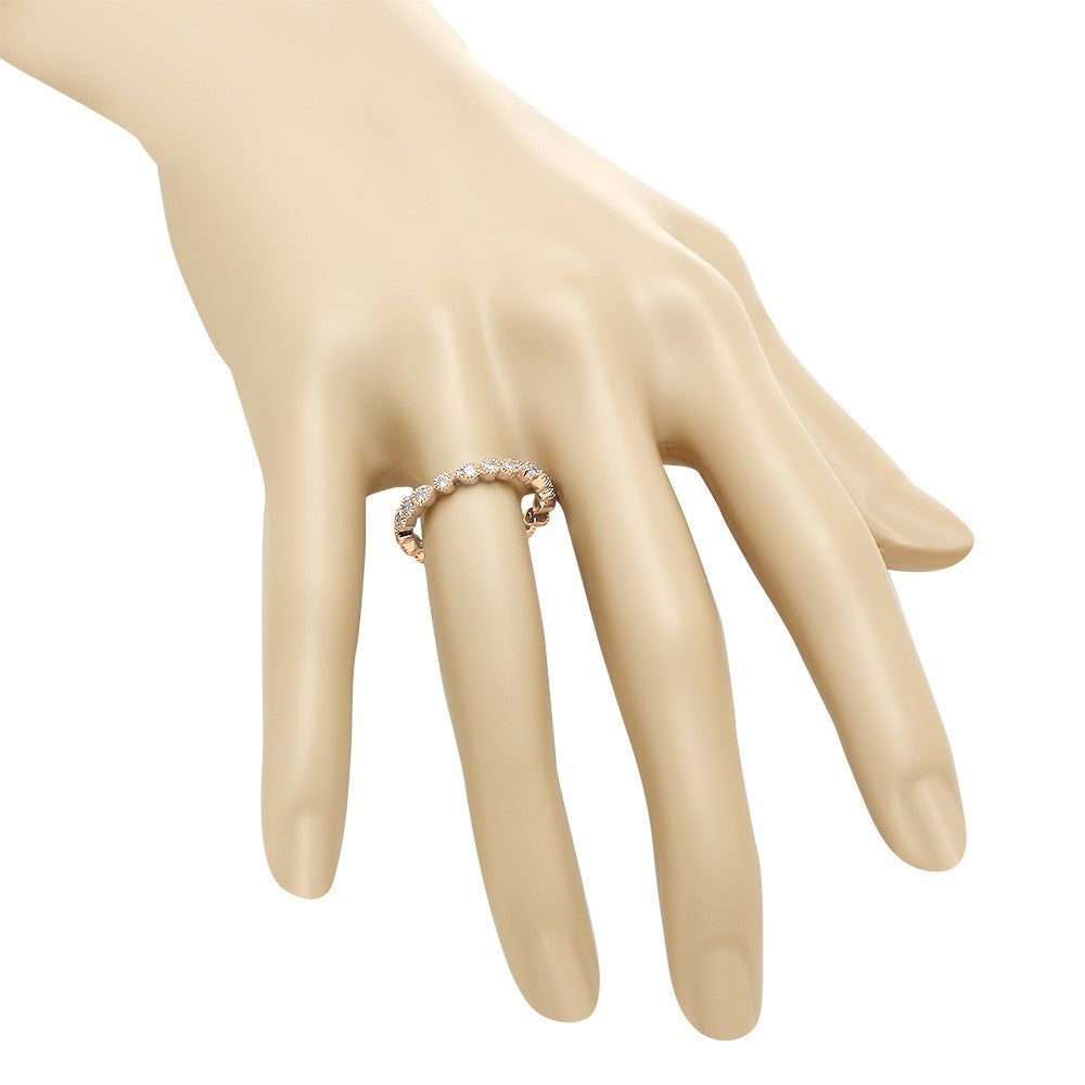 14K Rose Gold Diamond Eternity Band Ring D1879