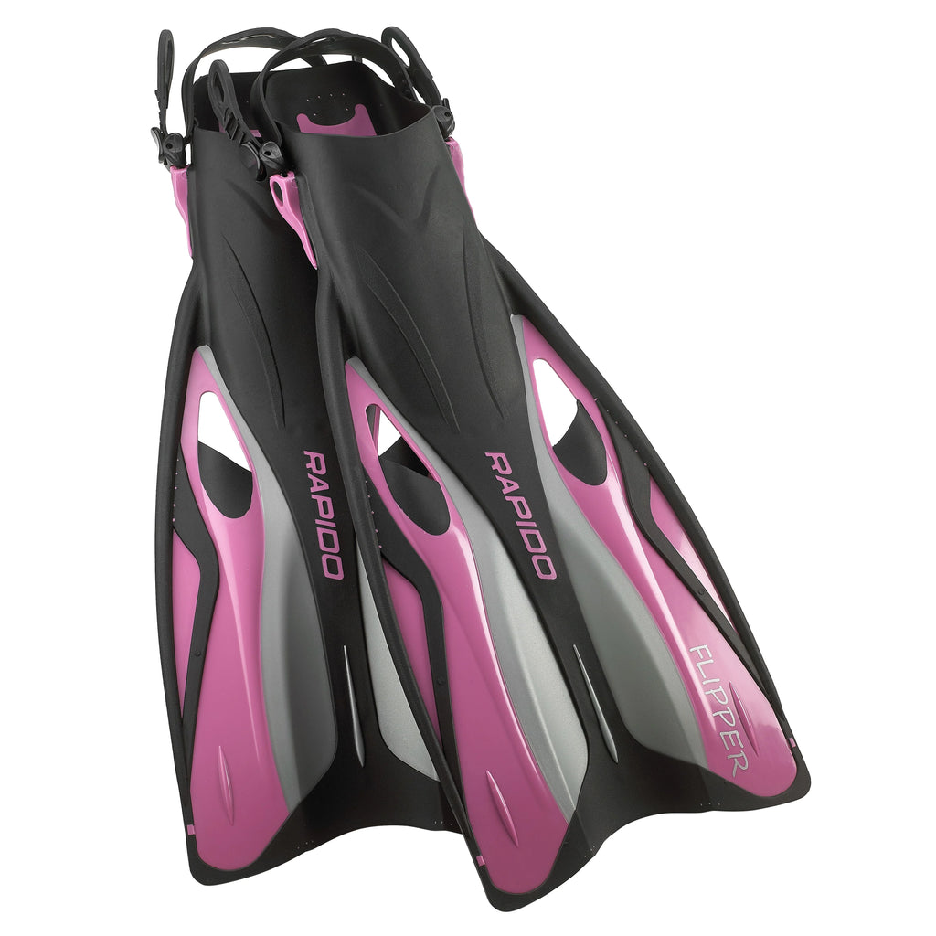 Snorkel Mask with Adjustable Flipper Fins and Dry Snorkel Set Travel Bag A396168