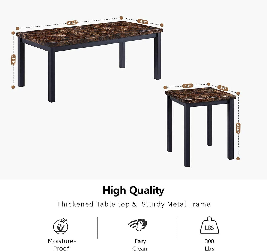 3 Piece Faux Marble Coffee Table Set F266