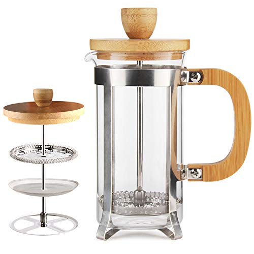34 oz French Press Coffee Maker with Bamboo Lid A382591
