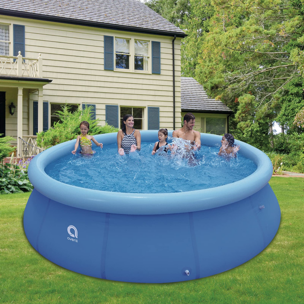 12 ft x 36 in Blue Inflatable Above Ground Round Pool D85171