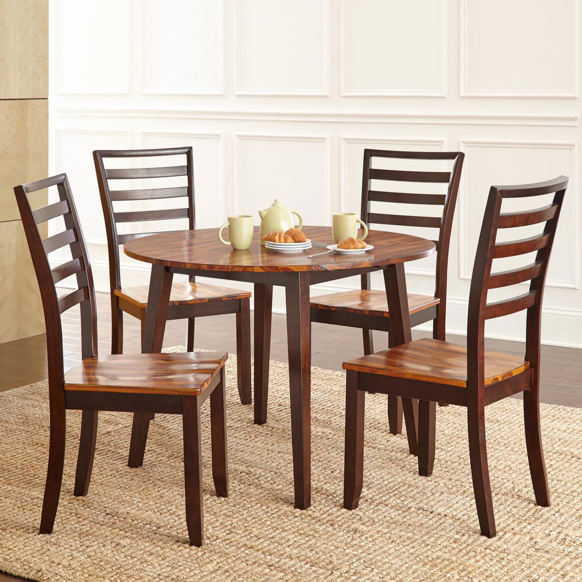 Double Drop Leaf Cherry Finish Wood Dining Table R455830