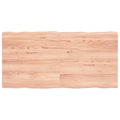 Light Brown Treated Solid Wood Live Edge Table Top A30333