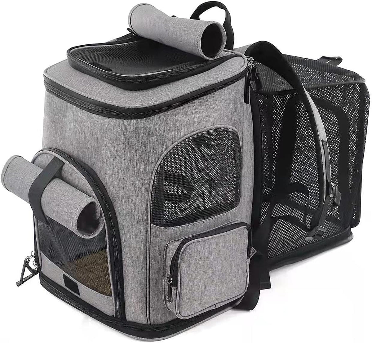 Grey Expandable Pet Carrier Backpack M253