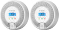 Wireless Interconnected Carbon Monoxide Detector, Replaceable Battery-Powered CO Alarm with Digital Display, Pack of 2 A147
