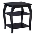 Black Wood Side Table with 2 Shelves Q9647
