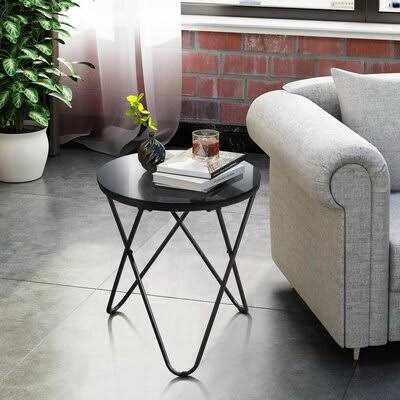 Black Glass End Table J751