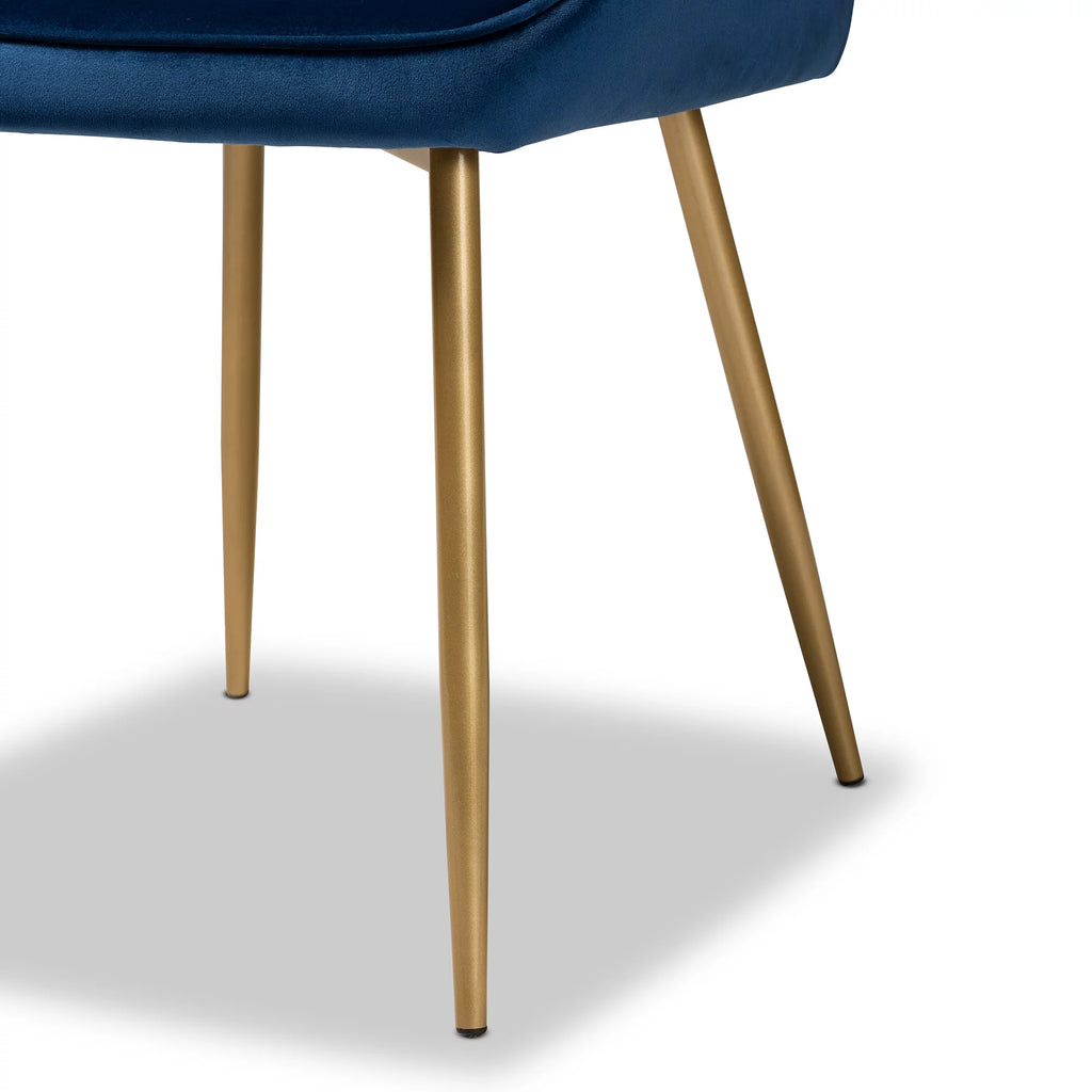 Navy Blue/Gold Dining Chair Set of 2 U9795