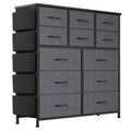 12 Drawer Fabric Dresser with Wood Tabletop H428401