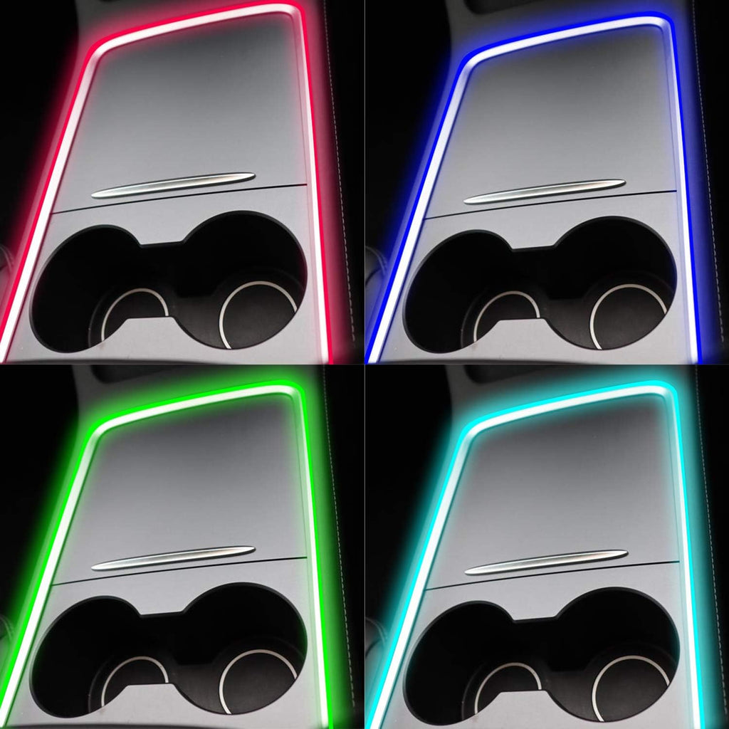 RGB Interior LED Strip Lights for Tesla Model 3/Y Center Console, Pack of 2 C290