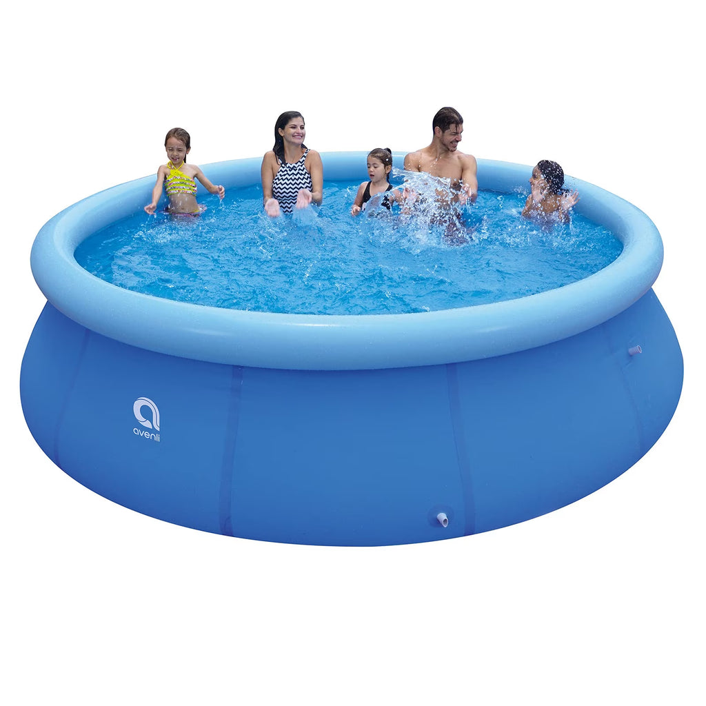 12 ft x 36 in Blue Inflatable Above Ground Round Pool D85171