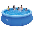 12 ft x 36 in Blue Inflatable Above Ground Round Pool D85171