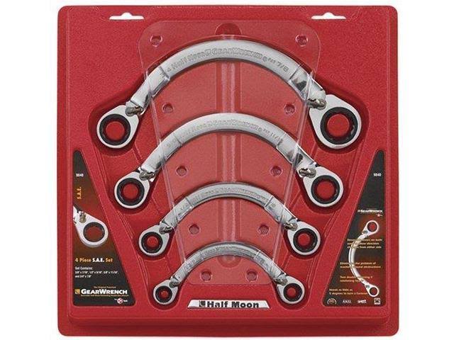 SAE Half Moon Reversible Double Box Ratcheting Wrench Set (4-Piece) N628