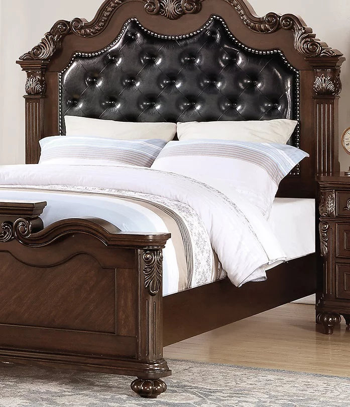 4pcs Eastern King Bed Dresser Mirror Nightstand D56662