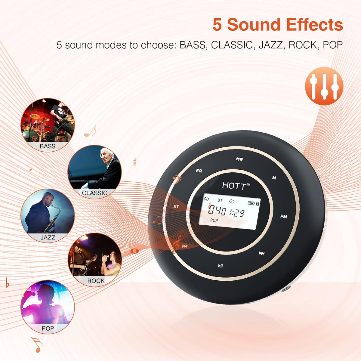 Portable CD Player with Bluetooth and FM Transmitter X850622