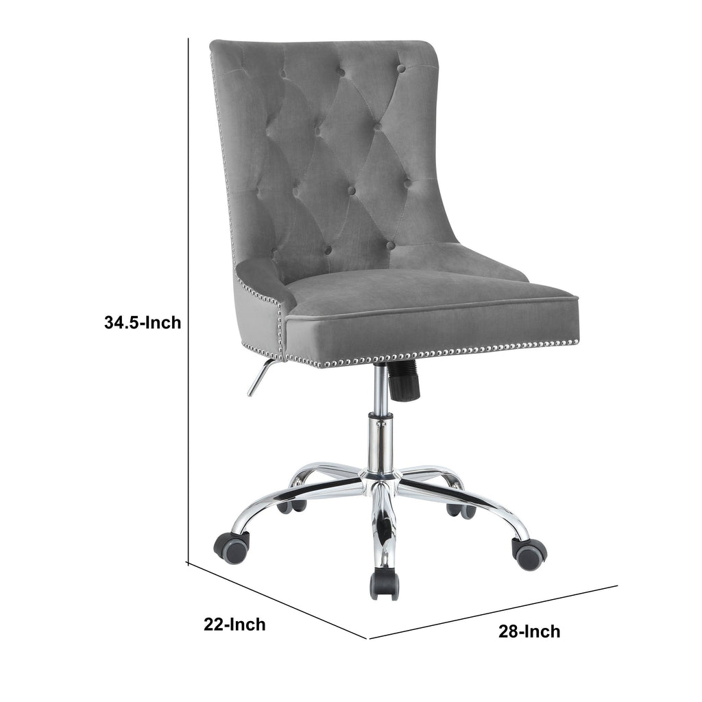 Gray and Silver Office Chair with Casters D233