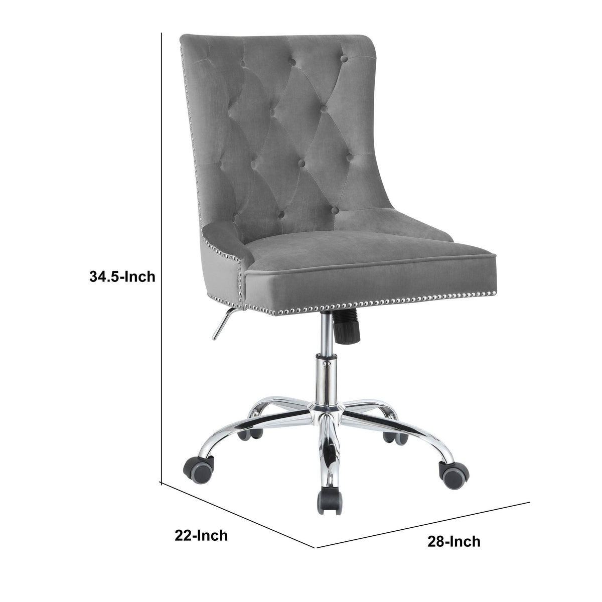 Gray and Silver Office Chair with Casters D233