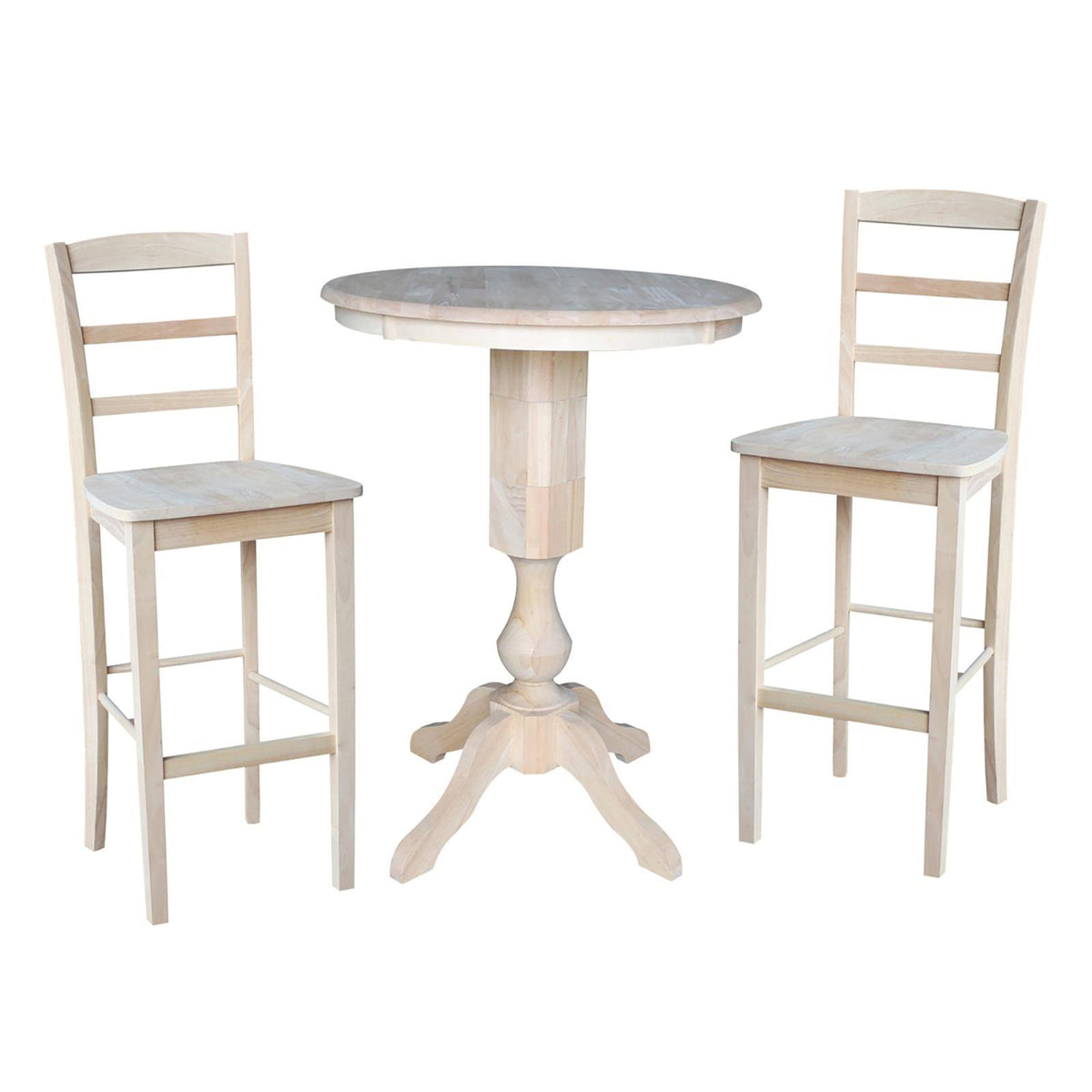 30x22 Round Pedestal Bar Height Table with 2 Bar Height Stools Q593481