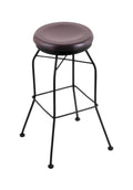Black Wrinkle Swivel Stool with Dark Cherry Maple Seat B162244