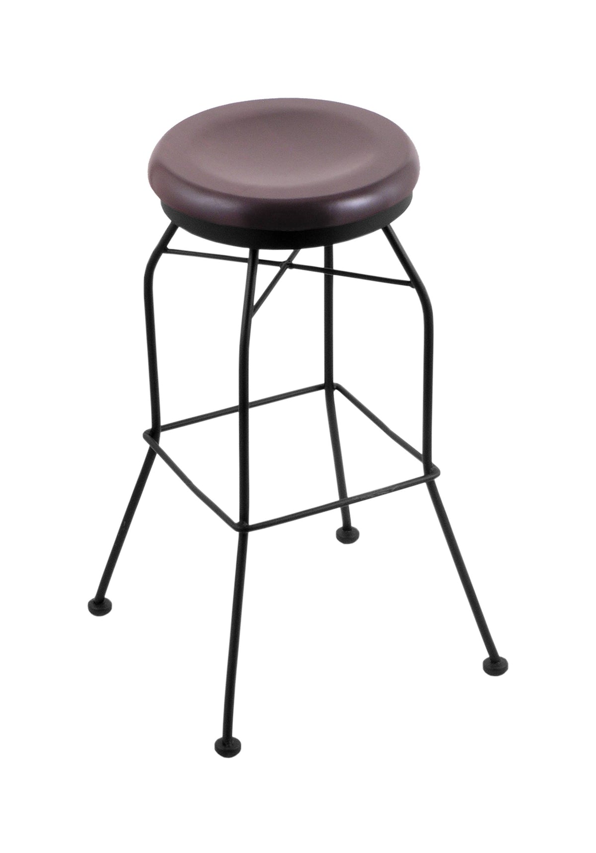 Black Wrinkle Swivel Stool with Dark Cherry Maple Seat B162244