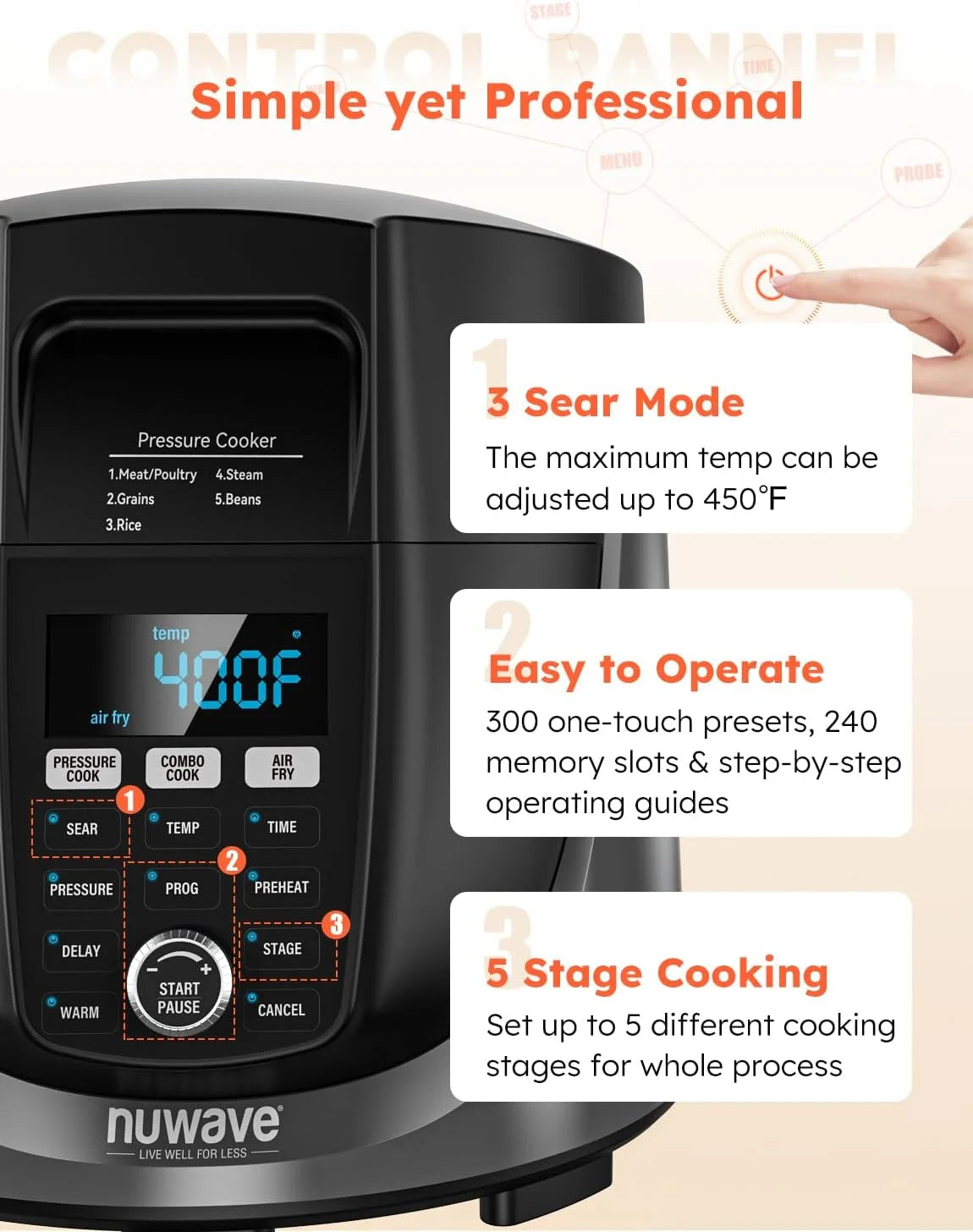 Air Fryer and Electric Pressure Cooker Combo with 2 Switchable Lids Z677862