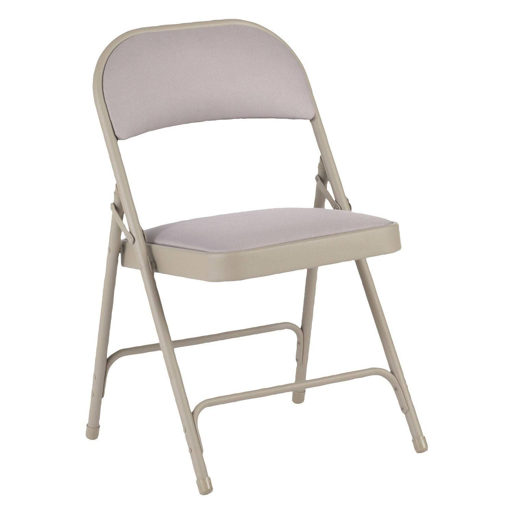 Steel Folding Chair with Fabric Back and Seat, Tan, 4/Carton C26008