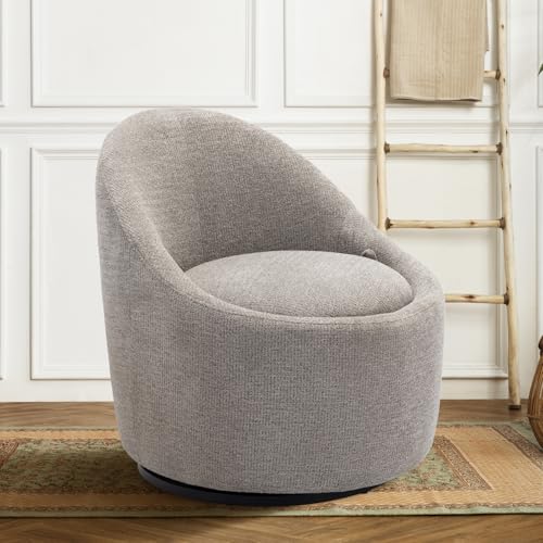 Beige Swivel Accent Chair with Hidden Storage T52985
