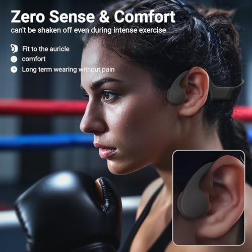 Bone Conduction Headphones IP55 Waterproof Sports Headset with Earplugs N18868