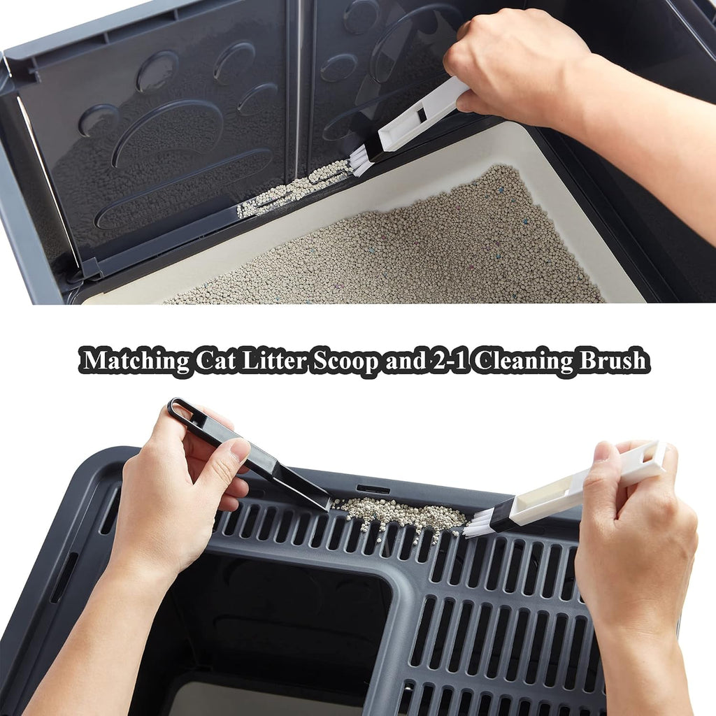 Black Covered Cat Litter Box with Lid I6235