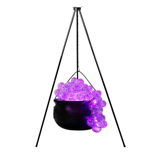 Black Plastic DIY Bubbling Cauldron Set with Stand W3434