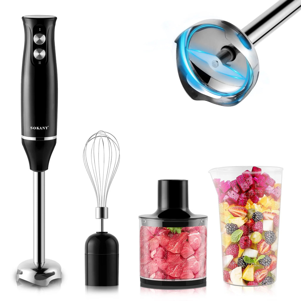 4-in-1 Handheld Electric Kitchen Blender with Stainless Steel Blades T54366