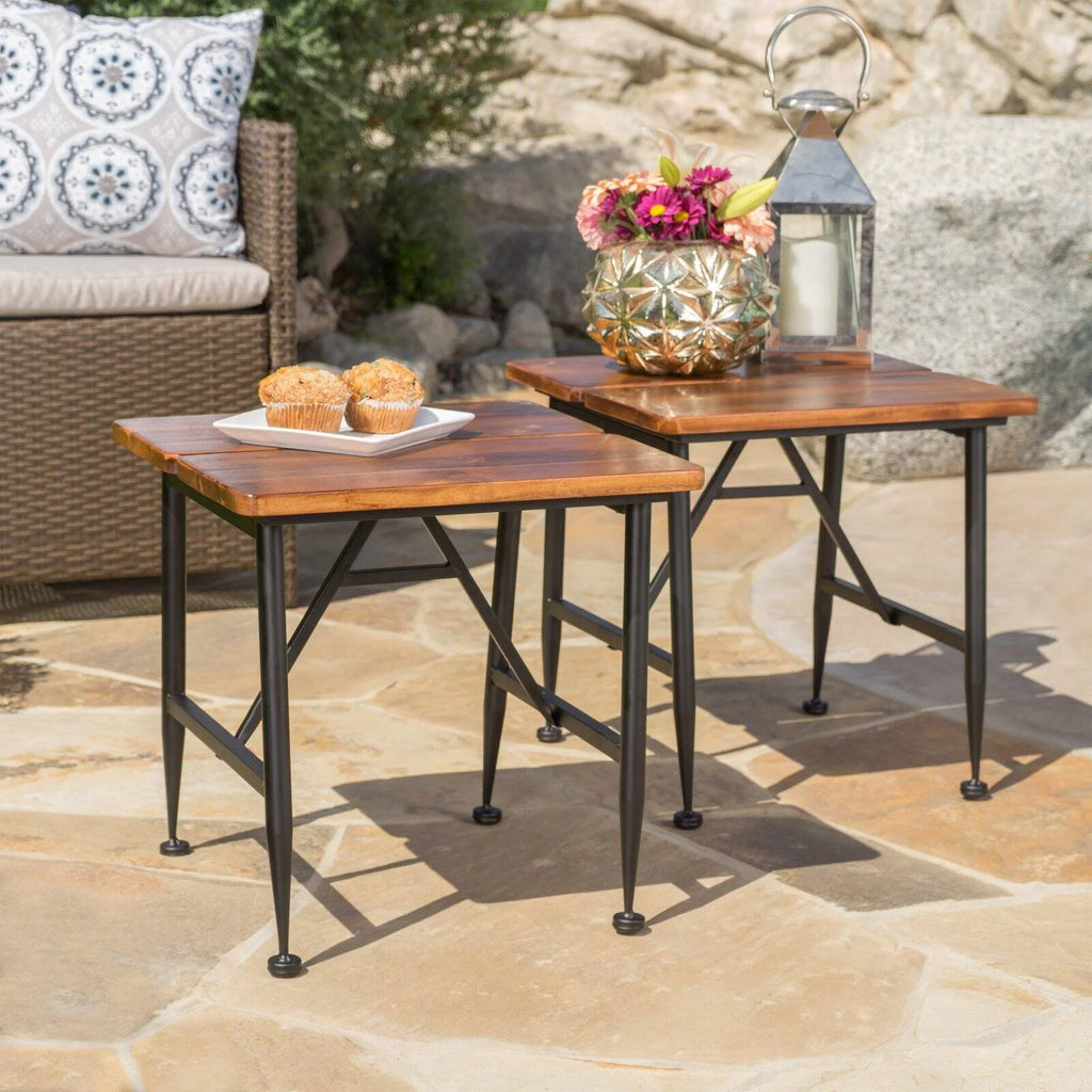 Acacia Wood Patio Side Tables I39595