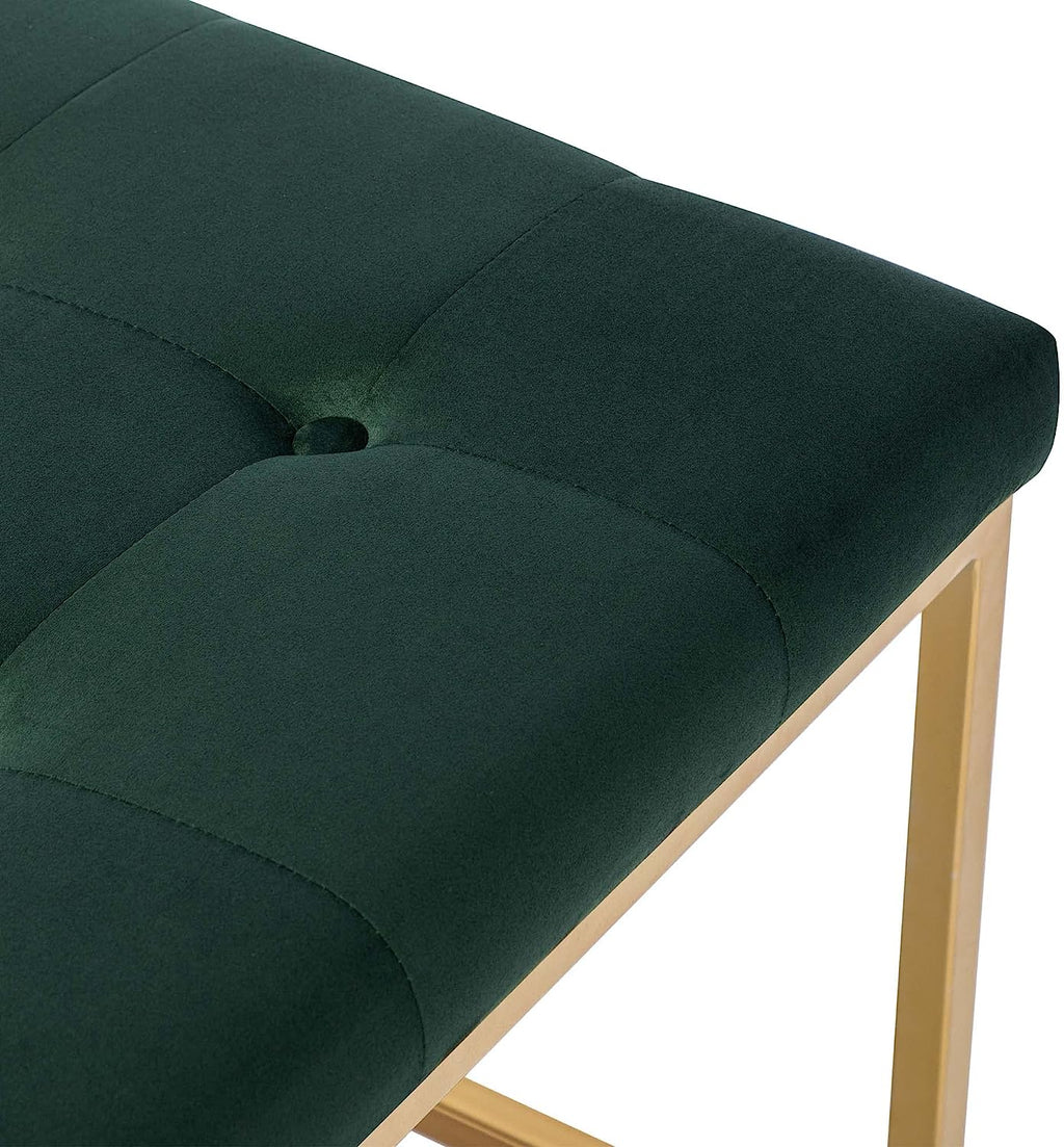 Green Velvet Ottoman Coffee Table with Metal Base G510625