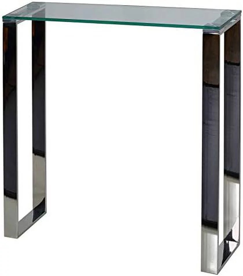 Small Glass and Stainless Steel Console Table W172