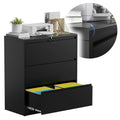 3 Drawer Black Metal File Cabinet with Lock X967