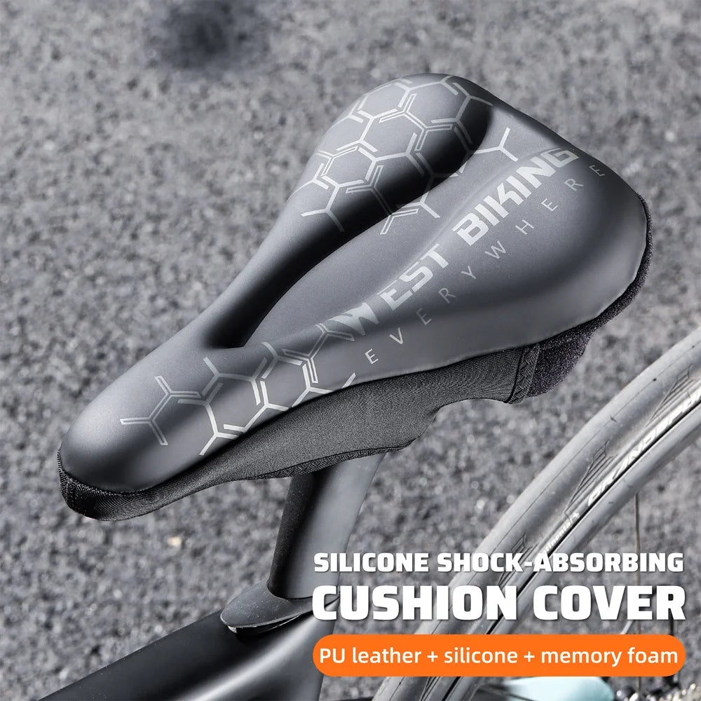 Thickened Breathable Bike Saddle Cover with Soft Silicone Pad O717937