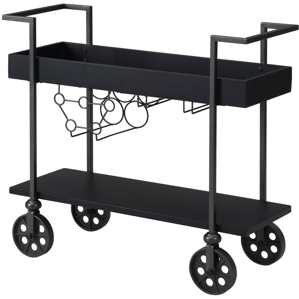 Black Industrial Farmhouse Bar Cart W376