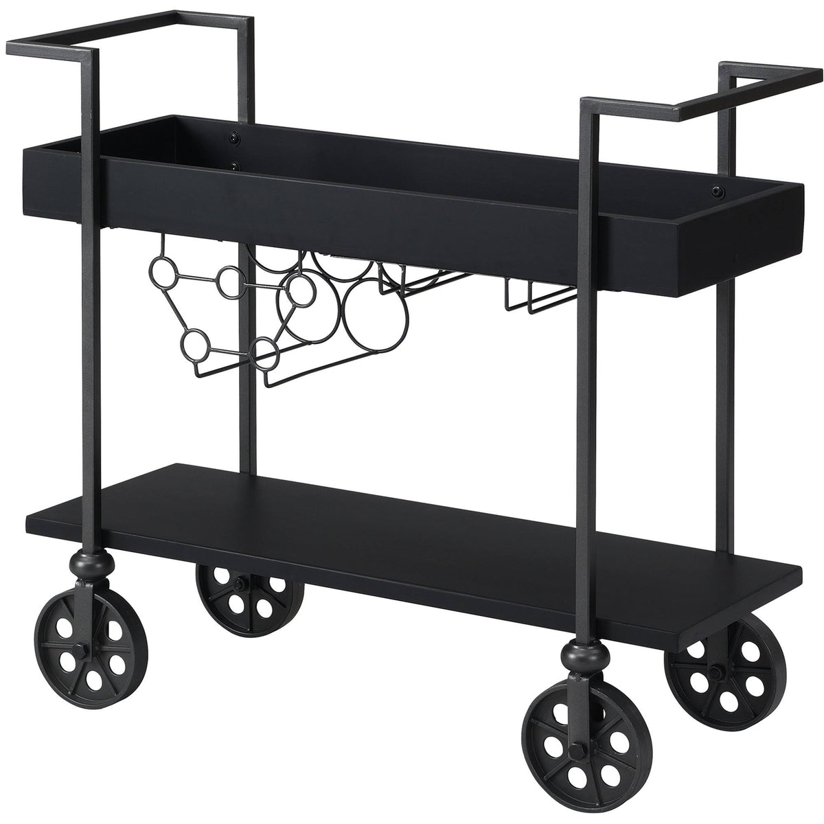 Black Industrial Farmhouse Bar Cart W376